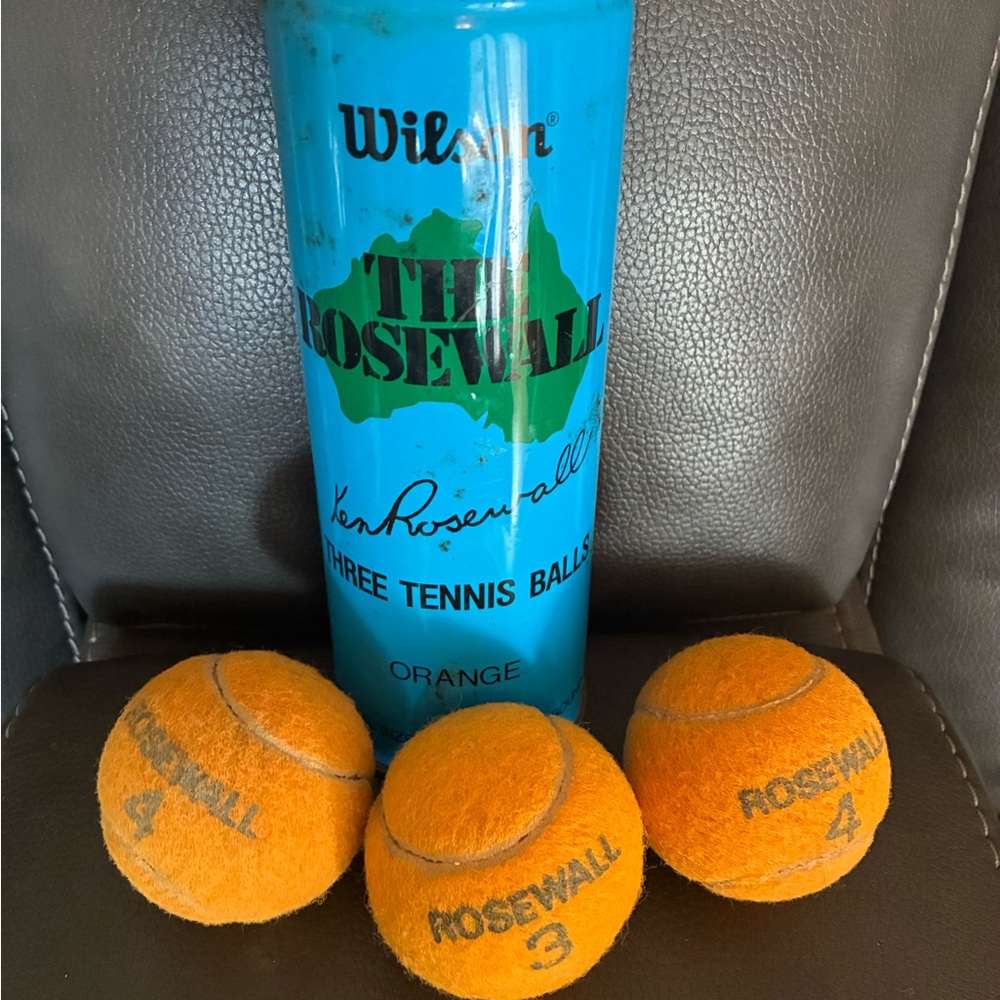 Vtg 1970s Wilson SportingGoods Co“The Rosewall” Metal Tin Can w/Tennis Balls